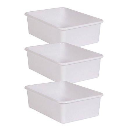 TEACHER CREATED RESOURCES Storage Bin, Plastic, White TCR20417-3